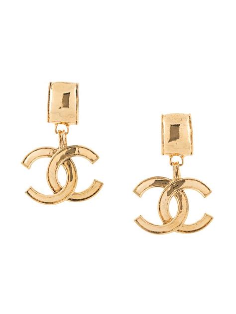 gold cc earrings chanel|chanel earrings size guide.